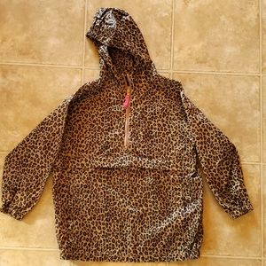 Girls leopard quarter zip jacket.